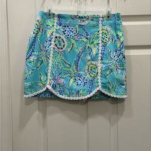 EUC Lilly Pulitzer Patty Skort Bermuda Blue Turtle Szn Size 6